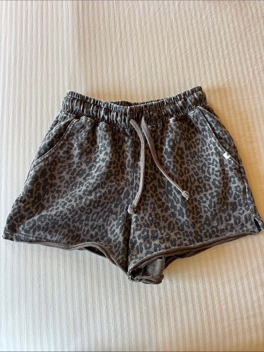 Wallflower Gray Leopard Print Lounge Shorts